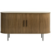 Tmavá dubová komoda Unique Furniture Nola 180 x 45 cm