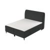Antracitově šedá čalouněná postel boxspring MELBA 160 x 200 cm