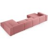 Růžová sametová rohová pohovka do "U" Cosmopolitan Design Arendal 364 cm
