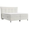Světle béžová čalouněná postel boxspring SINAI 200 x 200 cm