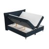 Modrá čalouněná postel boxspring SINAI 200 x 200 cm