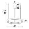Hnědé kovové závěsné LED světlo Nova Luce Perrine 40 cm