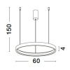 Černé kovové závěsné LED světlo Nova Luce Perrine 60 cm