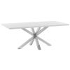 Bílý jídelní stůl Kave Home Argo 200 x 100 cm s nerezovou podnoží