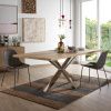 Dubový jídelní stůl Kave Home Argo 200 x 100 cm s nerezovou podnoží -fv-interier-25