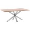 Dubový jídelní stůl Kave Home Argo 180 x 100 cm s nerezovou podnoží