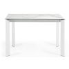 Bílý porcelánový rozkládací jídelní stůl Kave Home Axis 120/180 x 80 cm