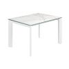 Bílý porcelánový rozkládací jídelní stůl Kave Home Axis 120/180 x 80 cm