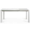 Bílý porcelánový rozkládací jídelní stůl Kave Home Axis 120/180 x 80 cm s šedou podnoží