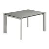 Šedý porcelánový rozkládací jídelní stůl Kave Home Axis 140/200 x 90 cm