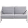 Modro-bílá zahradní pohovka Kave Home Comova 152 cm
