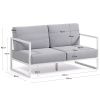 Modro-bílá zahradní pohovka Kave Home Comova 152 cm
