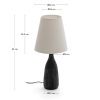 Černobílá dřevěná stolní lampa Kave Home Luvia