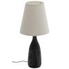 Černobílá dřevěná stolní lampa Luvia
