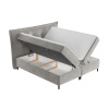 Šedobéžová sametová postel boxspring SINAI 180 x 200 cm