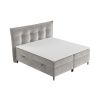 Šedobéžová sametová postel boxspring SINAI 200 x 200 cm