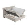 Světle béžová sametová postel boxspring SINAI 180 x 200