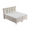 Světle béžová sametová postel boxspring SINAI 200 x 200