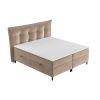 Béžová sametová postel boxspring SINAI 200 x 200