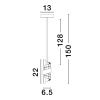 Černo-zlaté závěsné LED světlo Nova Luce Seneca 6,5 cm
