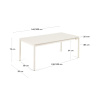 Světle šedý kovový zahradní rozkládací stůl Kave Home Zaltana 140/200 x 90 cm