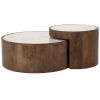 Set dvou béžových mramorových konferenčních stolků Hazel 55/79 cm