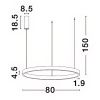 Hnědé kovové závěsné LED světlo Nova Luce Elowen 80 cm