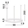 Hnědé kovové závěsné LED světlo Nova Luce Elowen 98 cm