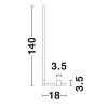 Zlatá kovová stojací LED lampa Nova Luce Raccio 140 cm