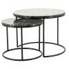Set dvou černých mramorových konferenčních stolků Romeo 60/45 cm