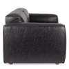 Černá koženková dvoumístná pohovka Bizzotto Joseph 216 cm