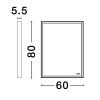 Černé závěsné zrcadlo s LED osvětlením Nova Luce Ambor 80 x 60 cm