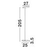 Bílá kovová stojací LED lampa Nova Luce Notos 205 cm