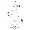 Bílo-černé kovové závěsné LED světlo Nova Luce Atil 35 cm