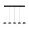 Černé kovové závěsné LED světlo Nova Luce Morfi 132 cm
