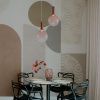 Růžové skleněné závěsné LED světlo Nova Luce Nostos 25 cm -fv-interier-25
