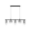 Kouřově šedé skleněné závěsné LED světlo Nova Luce Aelia 95 cm