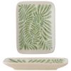 Zelený kameninový servírovací talíř Bloomingville Fauni 15 x 11,5 cm