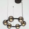 Kouřově šedé skleněné závěsné LED světlo Nova Luce Las 63 cm -fv-interier-25