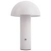 Bílá kovová nabíjecí stolní LED lampa Fungus