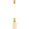 Žluto-zelené skleněné závěsné LED světlo Nova Luce Pluma 15 cm