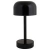 Černá kovová nabíjecí stolní LED lampa Jem