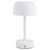 Bílá kovová nabíjecí stolní LED lampa Jem