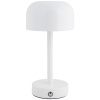 Bílá kovová nabíjecí stolní LED lampa Jem