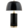 Černá kovová nabíjecí stolní LED lampa Reya