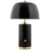 Černá kovová nabíjecí stolní LED lampa Reya