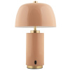 Světle hnědá kovová nabíjecí stolní LED lampa Reya