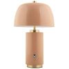 Světle hnědá kovová nabíjecí stolní LED lampa Reya