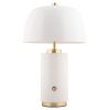 Bílá kovová nabíjecí stolní LED lampa Reya