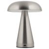 Stříbrná kovová nabíjecí stolní LED lampa Raelyn